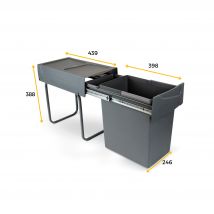 Poubelle Sous-évier 20 Litres Gris Anthracite