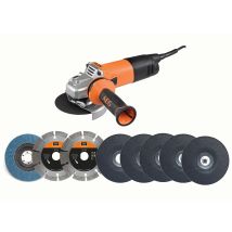 Meuleuse D'Angle Filaire 1000 W Diam. 125 Mm + 6 Disques - Aeg Ws10-125slk1 - Bricoman