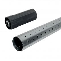 Tube Octogonal Diamètre 60mm Longueur 2m + Roulement + Embout