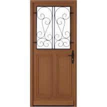 Porte D'Entrée En Bois Poussant Gauche H.215 X L.90 Cm Lola - Gam
