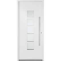 Porte D'Entrée Aluminium Blanche Poussant Gauche H.215 X L.90 Cm Fuji