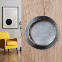 Poignée De Porte Coulissante Ronde Chromé - Alpertec