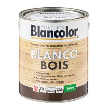 Peinture Bois Satin Noir Ébène 2,5 L - Blancolor