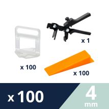 Croisillons Autonivelants Et Cales Pour Carrelage Ep.4 Mm - Levelit (seau De 100) - Tecnomat