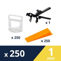 Croisillons Autonivelants Et Cales Pour Carrelage Ep.1 Mm - Levelit (seau De 250) - Tecnomat