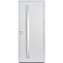 Porte D'Entrée Aluminium Blanche 9016 Poussant Droit H.215 X L.90 Cm Bego