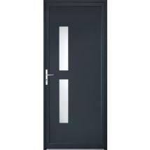 Porte De Service Aluminium Grise 7016 Poussant Droit H.215 X L.90 Cm Aspin