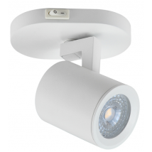 Spot Patère Blanc Pour Ampoule Gu10 Led Avec Interrupteur - Easylight