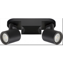 Plafonnier 2 Spots Led En Métal Noir Gu10 - Easylight