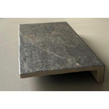 Margelle De Piscine Effet Pierre Viellie Avec Retombée L.15 X L.30 Cm - Unika Carbon Grip