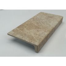 Margelle De Piscine Effet Travertin Avec Retombée L.15 X L.30 Cm - Appia Beige Grip