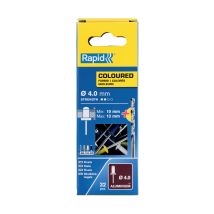 Lot De 32 Rivets Aluminium 4 Couleurs Diam.4 X 16 Mm - Rapid - Bricoman