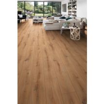 Sol Stratifé Chêne Naturel Golden Aqua Mod 008 Ac5 Ep. 8 Mm L. 128,8 X L.19,5 Cm Résistant À L'Eau -kronospan