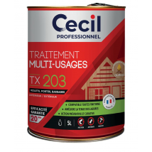 Traitement Bois Multi-usages Volet Porte Bardage Intérieur / Extérieur 5 L Tx203 - Cecil Pro