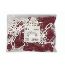 Chaîne De Signalisation En Plastique Rouge Et Blanc Diam.6 Mm Long.12 Mètres - Tecnomat