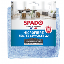 Chiffons Microfibres Toutes Surfaces 38 X 38 Cm Lot De 2 - Spado - Tecnomat