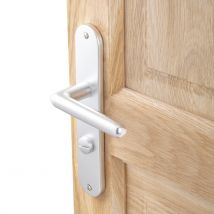 Poignée De Porte Sur Plaque Aspect Nickel Entraxe 195 Mm À Condamnation Helma X2