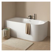 Baignoire Acrylique Lucite Forma Semi-îlot Blanche 170cm - Angle Gauche - Bricoman