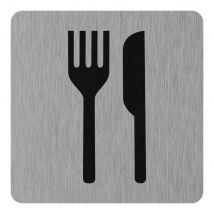 Plaque De Porte Restaurant - Aluminium Brosse 100x100mm - 4384054 - Bricoman