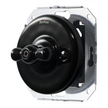 Interrupteur Va-et-vient Fontini Garby Colonial, 10a 250v, Porcelaine Noire, Encastrable, Garanti 3 Ans - Bricoman