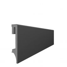 Lot De 5 Plinthes Pvc Soft Touch 80mm Gris Anthracite / Passage De Câble Intégré / 100% Compatible Zone Humide (esp2.5) 2.40m - Bricoman