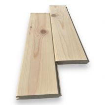 Lot De 30 Lattes 10,44 M2/carton De Bardage À Rainure Et Languette En Sapin Massif (naturel) 28x145x2400 Mm - Bricoman