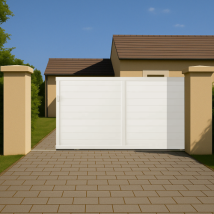 Portail Coulissant Manuel Pvc Blanc H160 X L250 Cm Arles - Poignée À Droite - Bricoman