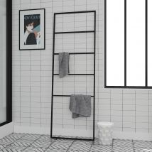 Porte Serviettes En Métal Noir Mat 60x176cm - Type Atelier - Facto Dark 2 - Bricoman