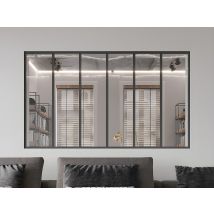 Verrière Atelier En Aluminium Thermolaqué - 180x105 Cm - Noir - Bayview - Bricoman