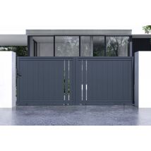 Portail Coulissant 3,5m Giona H.140cm Aluminium Gris - Bricoman