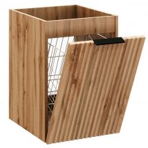 Meuble Bas De Salle De Bain Avec Panier À Linge Adel Chêne 40 Cm - Tecnomat