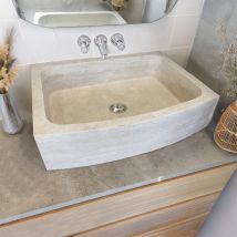 Évier Maxilly Travertin Beige Adouci - 70 X 52 X H.18 Cm - Bricoman