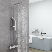 Aica Colonne De Douche, Colonne De Douche Chrome Pour , Colonne De Douche Avec Mitigeur, Ensemble De Douche Réglable En Hauteur - Bricoman