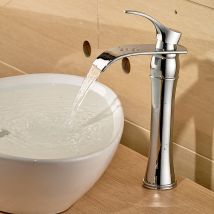 Auralum Max Robinet Moderne Mitigeur De Lavabo Chrome Xl Robinet En Cuivre Robinet De Lavabo En Casacade Mitigeur Pour Salle De Bain - Bricoman