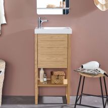 Meuble Lave-mains Atoll Avec Vasque Blanche - Bricoman