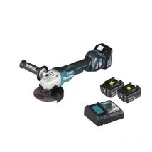 Meuleuse Brushless Makita 18v 125mm - 2 Batteries Bl1850 5.0ah - 1 Chargeur Rapide Dc18rc Dga517rtj - Bricoman