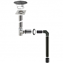 Kit Numéro 2 Raccordement Mural Conduit Tubage + Émaillé Pour Poêles À Bois Sortie Supérieure - Poujoulat Diamètre Du Conduit 150 Longueur Flexible 1 