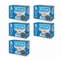 Lot De 5 X 1000 Vis Auto Perceuse Semin Pour La Fixation Des Plaques De Plâtre Sur L'Ossature - Intérieur - 25 Mm X 3.5 Mm - Bricoman