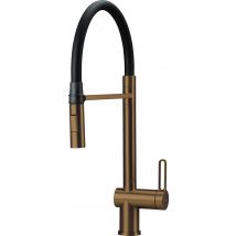 Robinet Mitigeur D'Évier De Cuisine En Acier Inoxydable Pvd Bronze Brossé Avec Double Douche Deante Magnetic Brm_c72m - Bronze - Bricoman