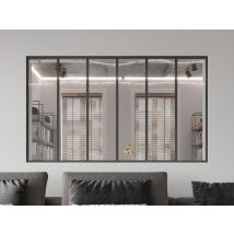 Verrière Atelier En Aluminium Thermolaqué - 180x105 Cm - Noir - Bayview - Bricoman