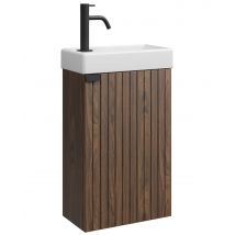 Meuble Lave-mains Bosco Noyer 40x22 Cm Meuble De Rangement Meuble D'Évier - Bricoman