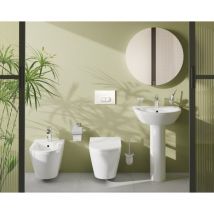 Vitra Set Integra Wc Sans Bride + Abattant Avec Frein De Chute En Duroplast + Bidet Suspendu Et Trop-plein, 35,5x54 Cm, Blanc - Bricoman