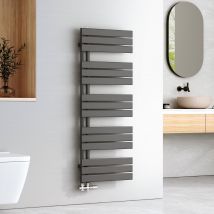 Emke Sèche-serviettes À Eau Chaude Panneau Plat, Sèche-serviettes Connexion Latérale Pour, Anthracite 1320x500mm 661watts - Bricoman