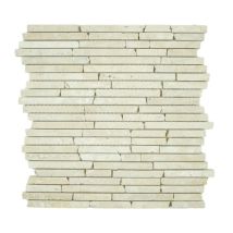 Albedo Pierre - Mosaïque En Travertin Blanc Ivoire Vieilli - Stripes - Tecnomat