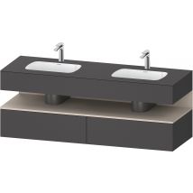 Duravit Qatego Lavabo Encastré Avec Meuble Sous-lavabo En Console, 1600x550x600mm, Niche Taupe Supermatt, Lavabo Double, Qa4797083490000, Farbe: - 