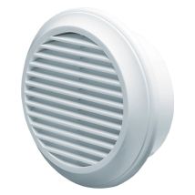 Grille Aération Ronde Plastique Blanc À Ailettes Inclinées Decor Avec Moustiquaire - Diamètre (mm): 125 - Tecnomat