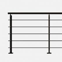Kit Garde-corps Aluminium Noir 2m Pose À Plat, Initio Kordo - Bricoman