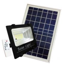 Projecteur Solaire Led 30w Ip65 Dimmable Avec Détecteur (panneau Solaire + Télécommande Inclus) - Blanc Froid 6000k - 8000k - Silamp - Bricoman