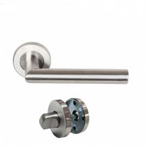 Paire De Poignées De Porte Sur Rosaces Rondes " Elsa Angle Vif " Inox 304 Klose Besser - Bricoman