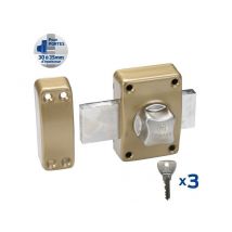 Verrou Bouton / Cylindre, 40 Mm, Bricard Alpha Doré - Bricoman